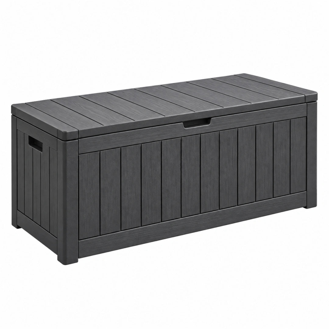 Aufbewahrungsbox 120 x 55 x 60 cm Kunststoff Anthrazit für Außenbereic – morqelvo
