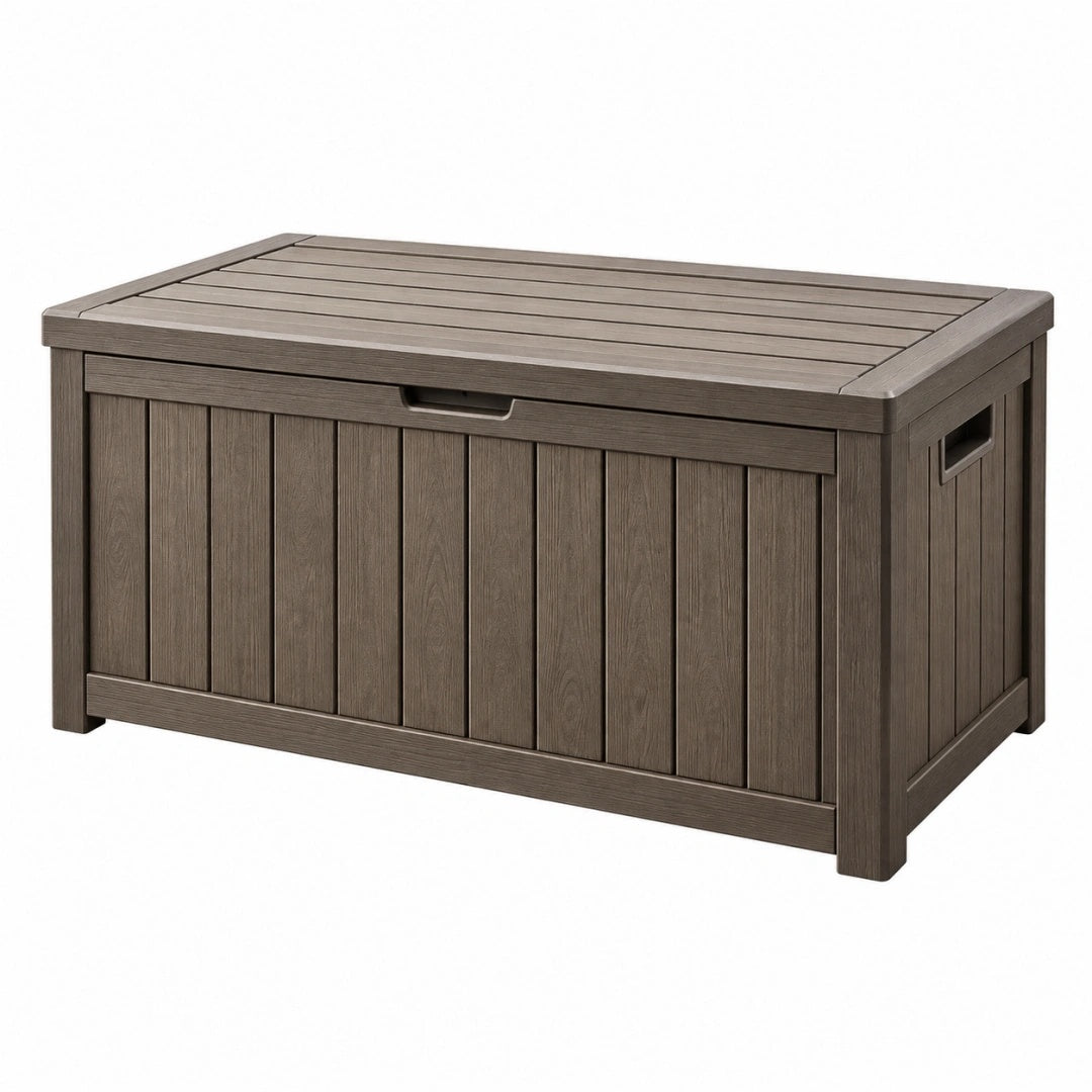 Garten-Aufbewahrungsbox 120 x 60 x 65 cm Kunststoff Braun wetterfest