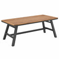 Gartentisch 200 x 90 x 75 cm Holz und Metall Braun Schwarz rechteckig