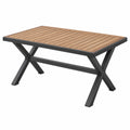 Gartentisch 180 x 90 x 75 cm Holz und Stahl Braun Schwarz rechteckig