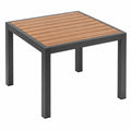 Gartentisch 90 x 90 x 75 cm Holz Metall Braun Anthrazit - quadratisch