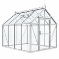 Gewächshaus 190 x 190 x 195 cm Aluminium Silber Transparent mit Glas viktorianischer Stil