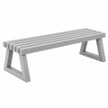 Gartenbank 150 cm aus Holz grau mit Lattenfläche im modernen Stil
