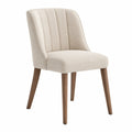 Esszimmerstuhl 56 x 62 x 84 cm Textil Beige mit Holzbeinen Modern